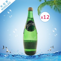 原裝飲料含氣天然礦泉水 廣州原味巴黎水玻璃瓶750ml*12批發(fā)價格