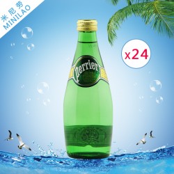 法國進(jìn)口礦泉水 批發(fā)含氣純天然原味巴黎水330ml*24一箱 可代理