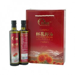 養(yǎng)心殿500毫升紅花籽油雙瓶禮盒裝共1000毫升 春節(jié)福利禮盒有折扣
