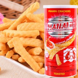 泰國進(jìn)口卡樂美大罐蝦條原味香辣海苔超好吃膨化食品110g 12桶/箱