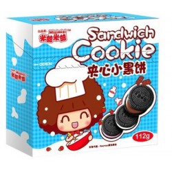 米茲米茲夾心小黑餅 牛奶曲奇女生曲奇含漫畫集餅干零食24盒/箱