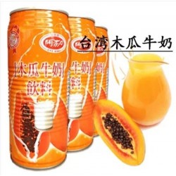 臺灣進(jìn)口 阿莎力木瓜牛奶 奶味飲料飲品  500ml*24聽/箱