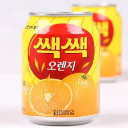 韓國進(jìn)口 lotte樂天橙汁果粒飲料 原味果肉果汁飲品 238ml*12瓶