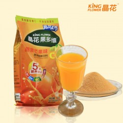 芒果果汁飲料粉 晶花奶茶原料批發(fā) 奶茶店酒店KTV1kg量販裝