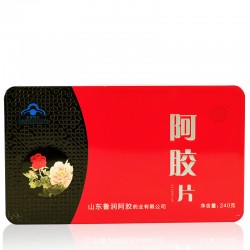 廠家直供營養(yǎng)保健食品魯潤阿膠片/塊 補血補血  240g 牡丹鐵盒裝