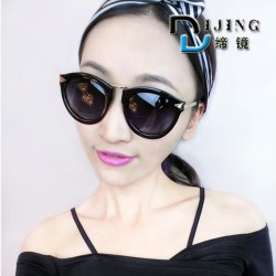 廠家直銷 正品明星款圓形復(fù)古大框箭頭偏光太陽鏡 J771偏光太陽鏡